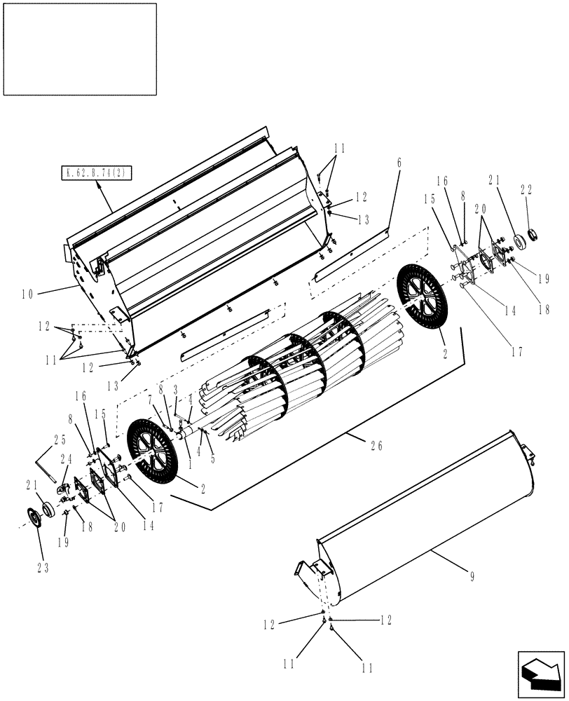 Схема запчастей Case IH AFX8010 - (K.62.B.52) - CLEANING FAN K - Crop Processing