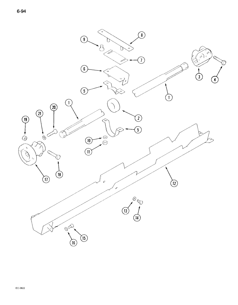 Схема запчастей Case IH 995 - (6-094) - MECHANICAL FRONT DRIVE, DRIVE SHAFT AND SHIELD (06) - POWER TRAIN