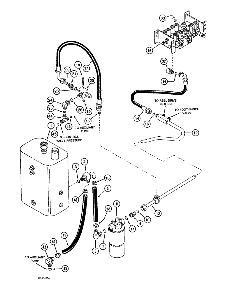 Схема запчастей Case IH 1644 - (8-20) - HEADER LIFT RETURN SYSTEM (07) - HYDRAULICS