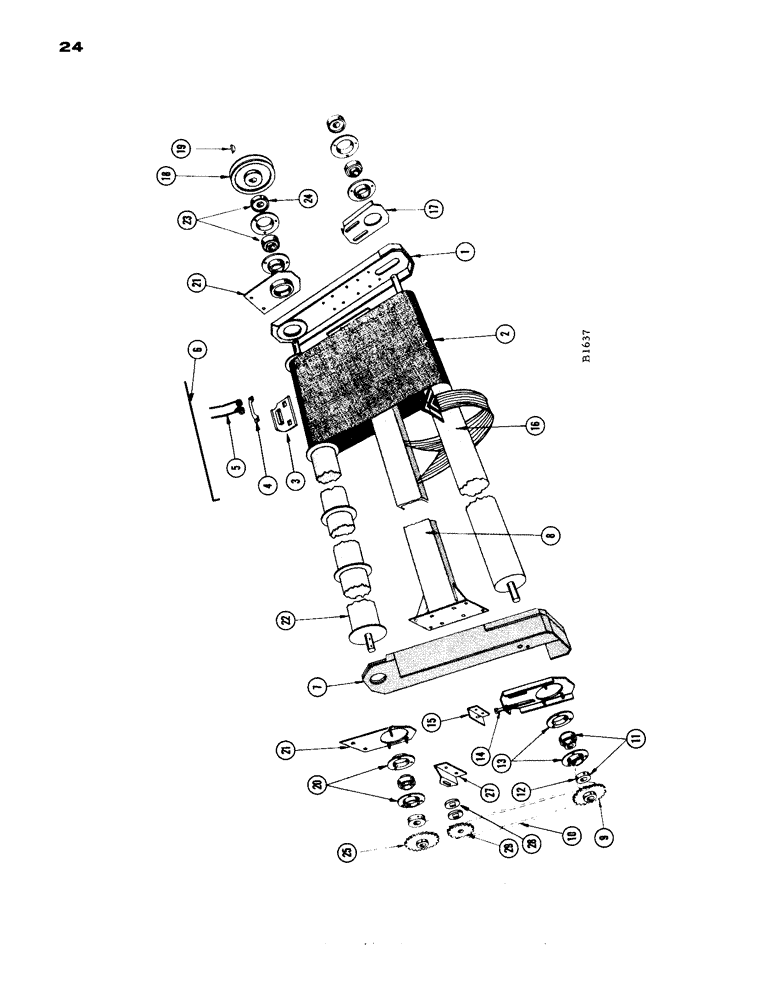 Схема запчастей Case IH 1660 - (024) - 4 BELT DRAPER PICKUP (58) - ATTACHMENTS/HEADERS