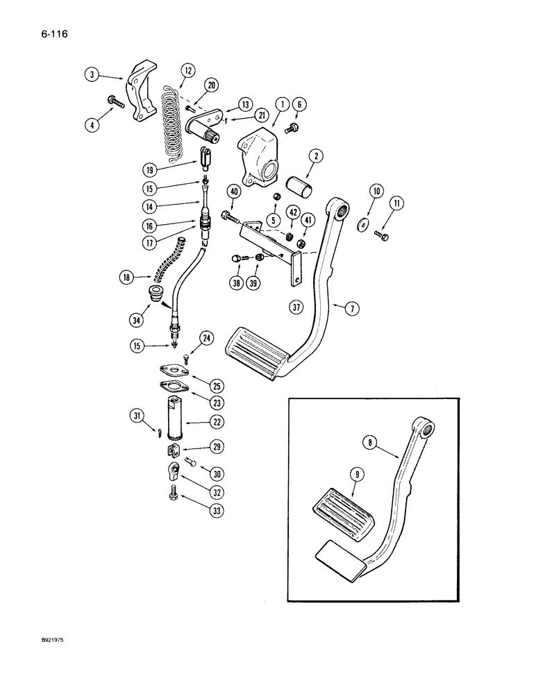 Схема запчастей Case IH 7140 - (6-116) - INCHING PEDAL (06) - POWER TRAIN