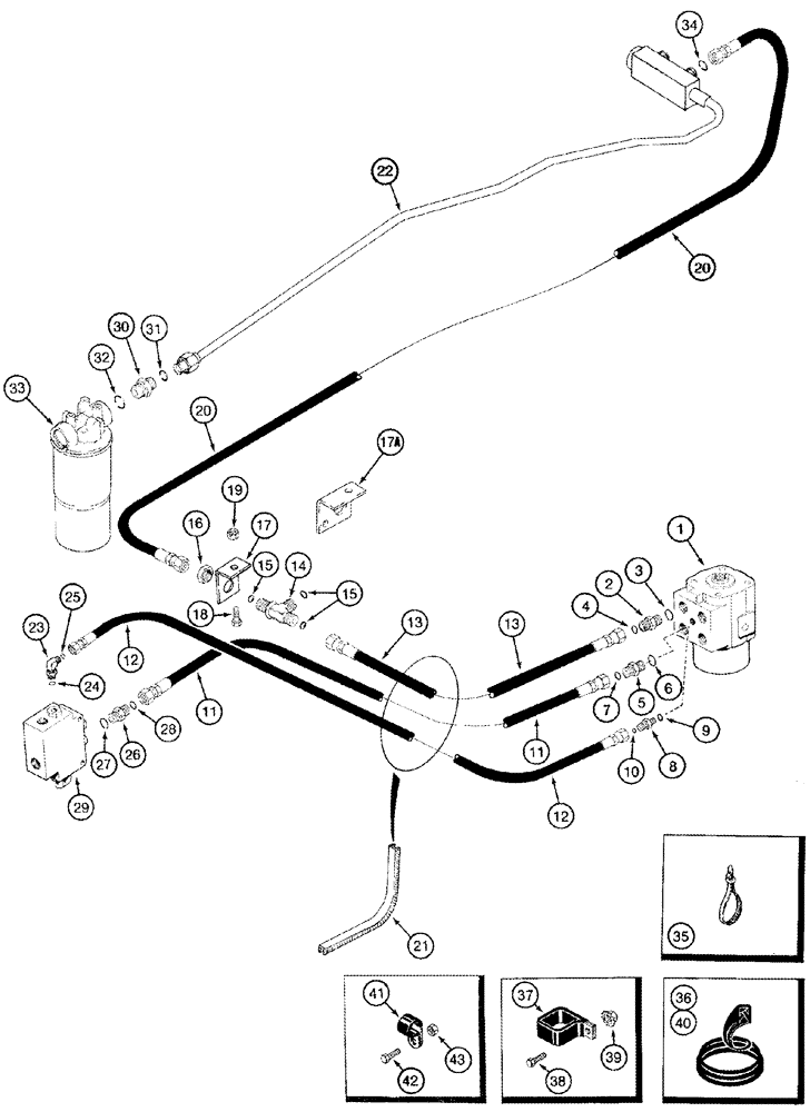 Схема запчастей Case IH 2366 - (05-02) - HYDRAULICS - STEERING SUPPLY AND RETURN (04) - STEERING