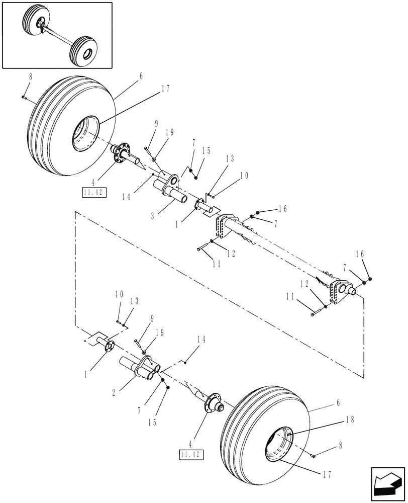 Схема запчастей Case IH RB564 - (11.19) - WHEELS & TIRES, 21.5L X 16.1 - 10 PLY (11) - WHEELS