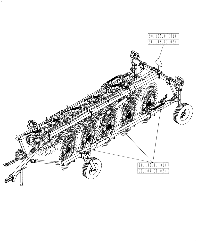 Схема запчастей Case IH WRX201 - (00.000.90) - PICTORIAL INDEX - DECALS (90) - PLATFORM, CAB, BODYWORK AND DECALS