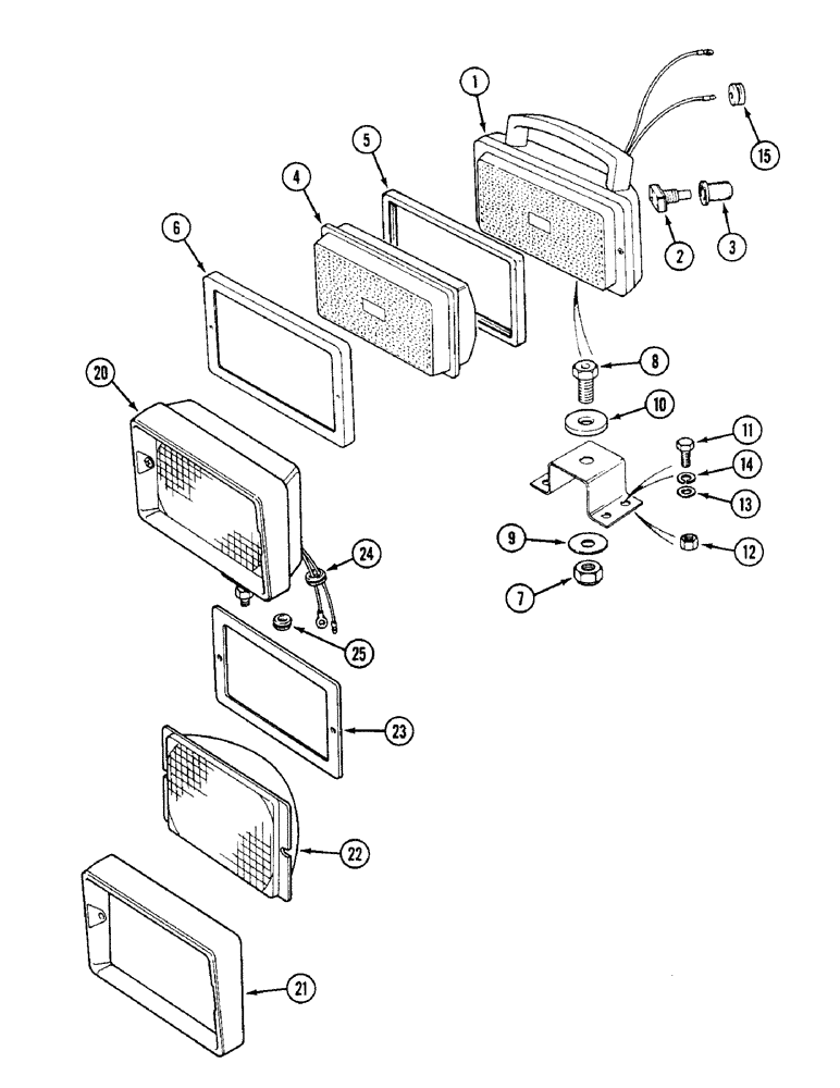 Схема запчастей Case IH 1494 - (4-088) - REAR FLOOD LAMP (04) - ELECTRICAL SYSTEMS