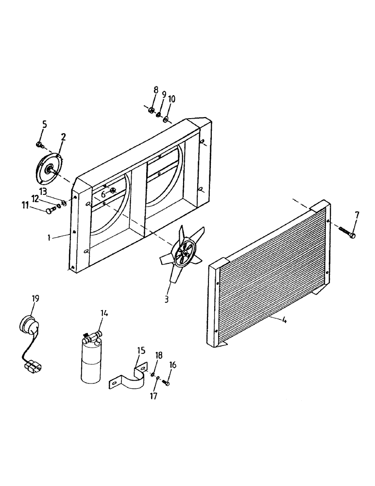 Схема запчастей Case IH 7000 - (A06-05) - AIR CONDITIONER CONDENSER Mainframe & Functioning Components