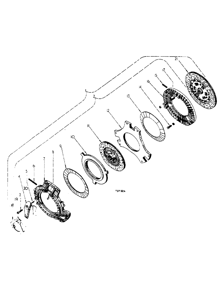 Схема запчастей Case IH 276 - (6-21) - DUAL CLUTCH AND FLYWHEEL, CONSTANT RUNNING P.T.O. ATTACHMENT (06) - POWER TRAIN