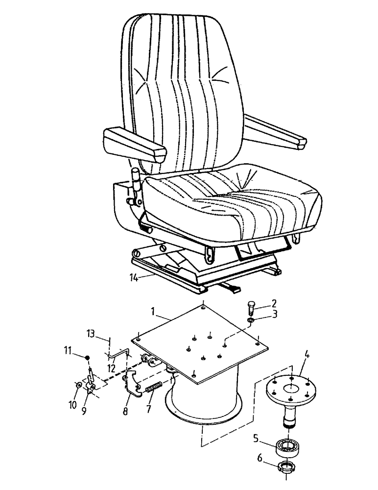 Схема запчастей Case IH 7000 - (A05-15) - SEAT Mainframe & Functioning Components