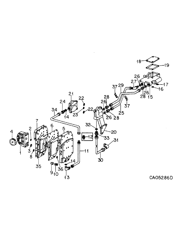 Схема запчастей Case IH 886 - (10-01) - HYDRAULICS, POWER SUPPLY, ON CLUTCH HOUSING (07) - HYDRAULICS