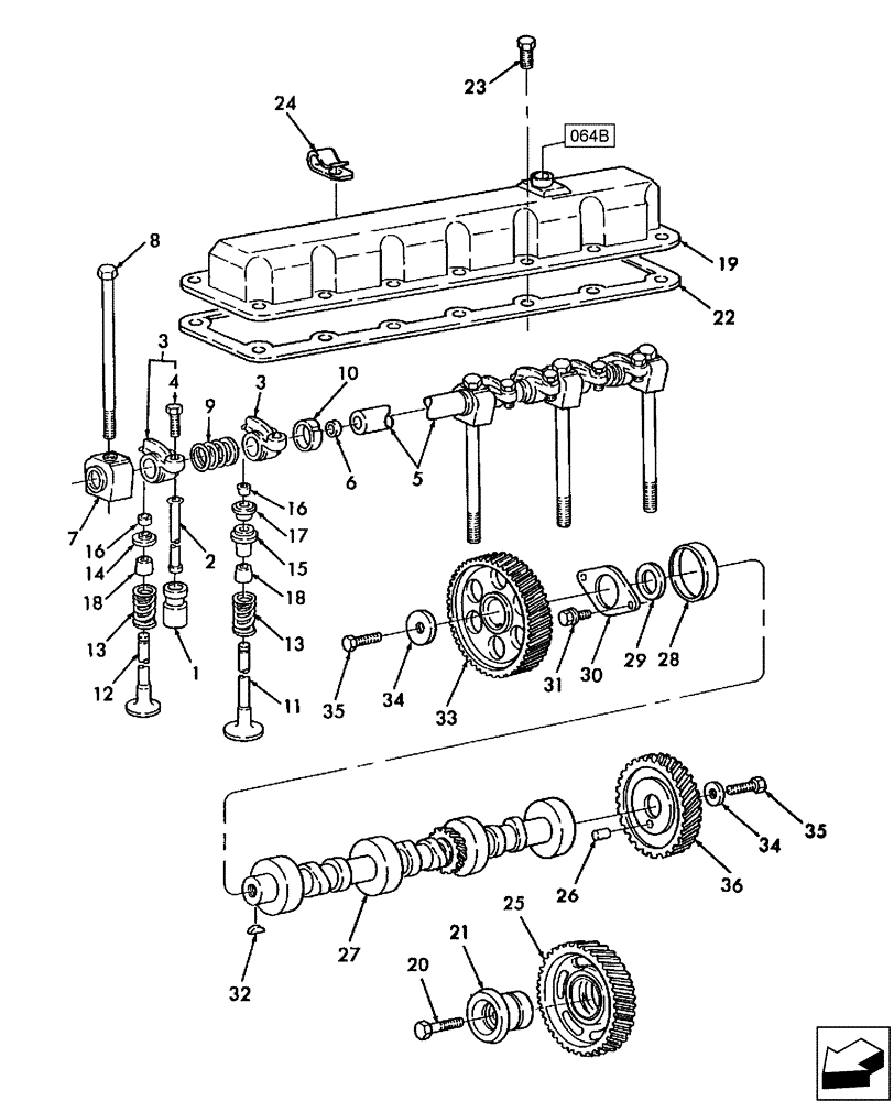 Схема запчастей Case IH WDX1701 - (065) - ENGINE, CAMSHAFT, ROCKER ARM, VALVES & RELATED PARTS (10) - ENGINE