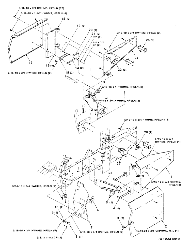 Схема запчастей Case IH 8450 - (060) - SHIELDS, SIDE, ASSBEMBLY (12) - MAIN FRAME