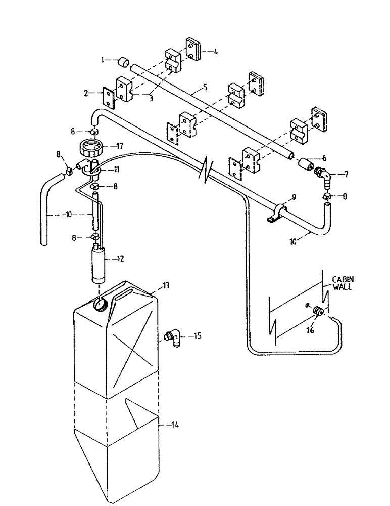 Схема запчастей Case IH 7000 - (A04-22) - MAINFRAME, CABIN WINDSCREEN WASHER (Jul 16 2004 11:36:00.0015 PM) Mainframe & Functioning Components