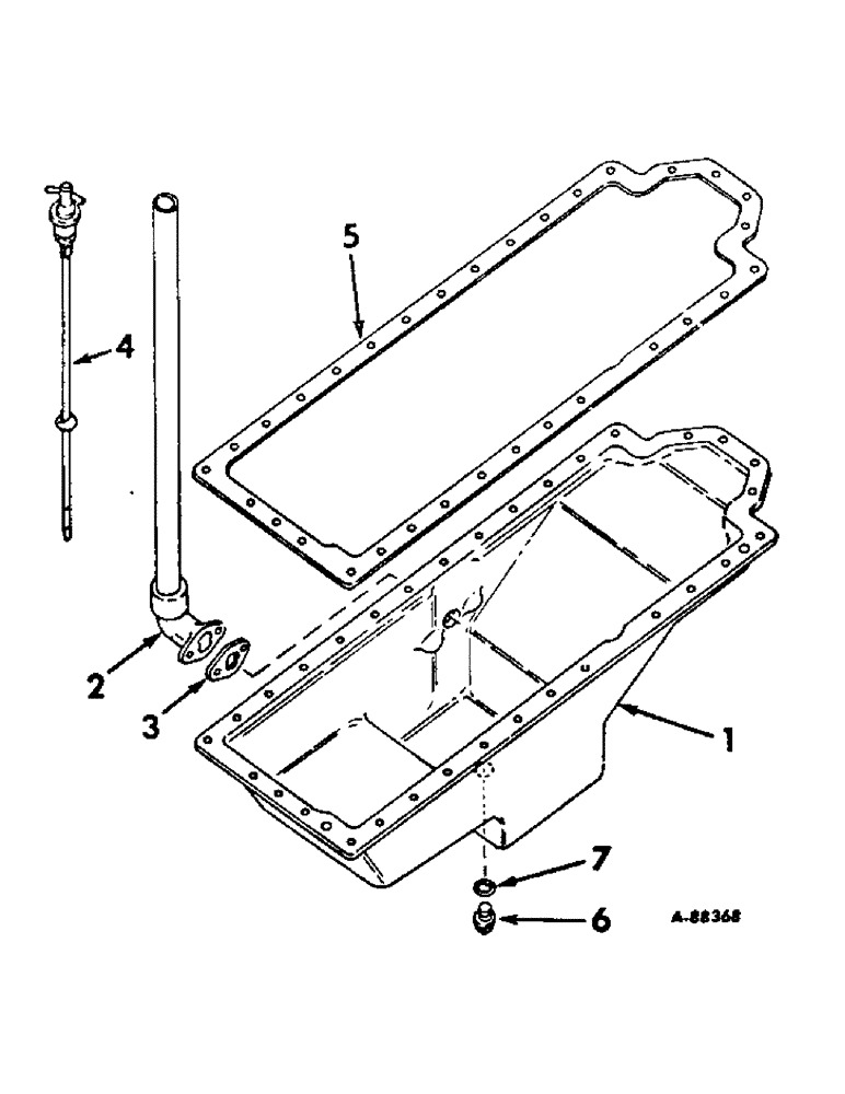 Схема запчастей Case IH 706 - (D-24) - DIESEL ENGINES, CRANKCASE OIL PAN, D-310 DIESEL ENGINE TRACTORS (01) - ENGINE