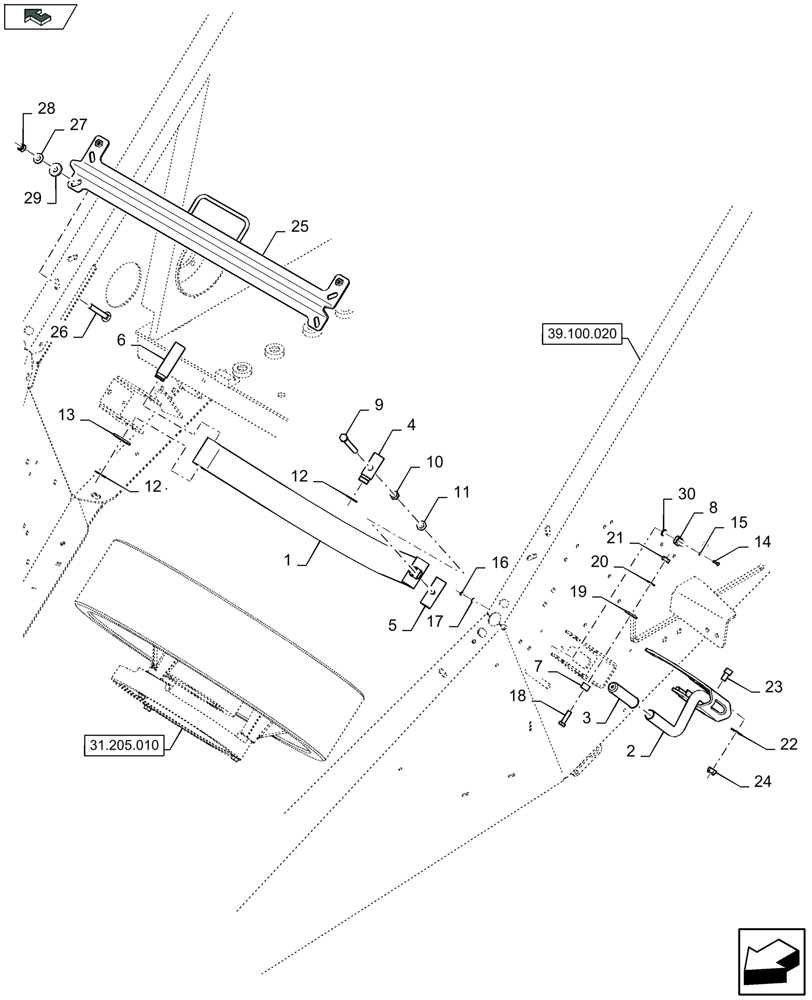 Схема запчастей Case IH LB424S - (31.205.020) - FLYWHEEL BRAKE (31) - IMPLEMENT POWER TAKE OFF