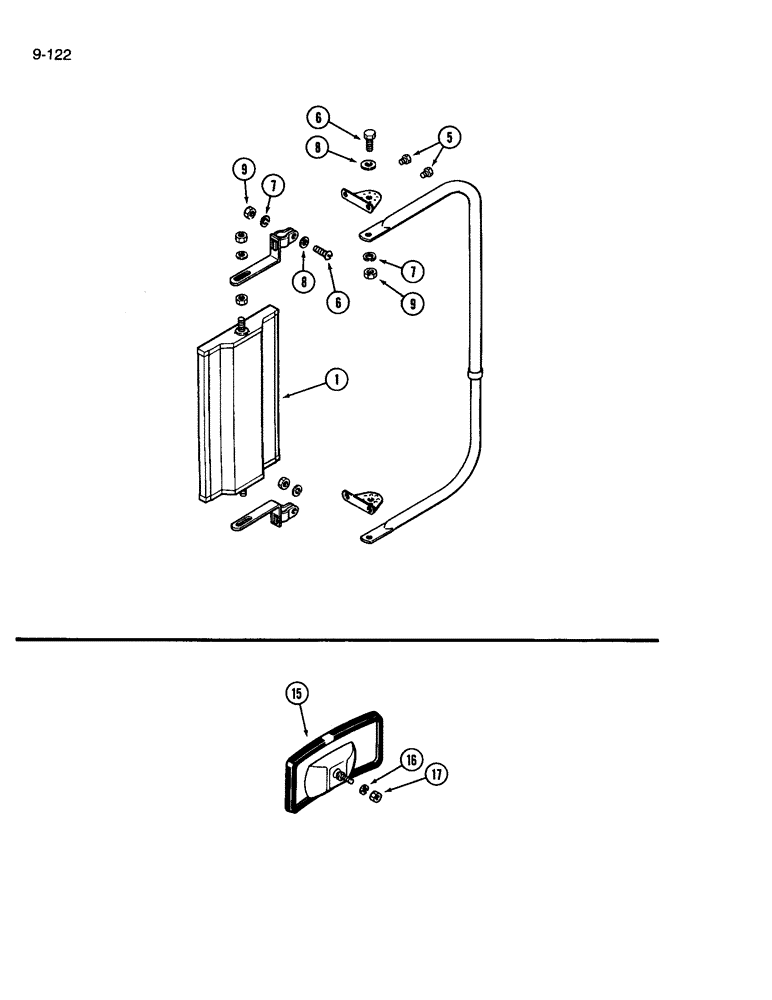 Схема запчастей Case IH 3594 - (9-122) - CAB, MIRRORS, DUAL VISION (09) - CHASSIS/ATTACHMENTS