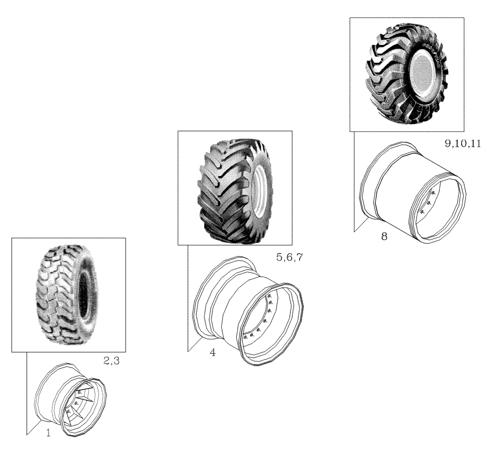 Схема запчастей Case IH A7000 - (A09.10[01]) - Wheels {7000} (04) - STEERING