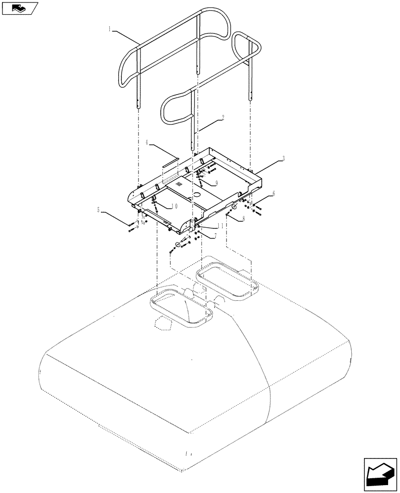 Схема запчастей Case IH 2280 - (39.100.03[02]) - PLATFORN ASSEMBLY (2 TANK) (07/2011 +) (39) - FRAMES AND BALLASTING