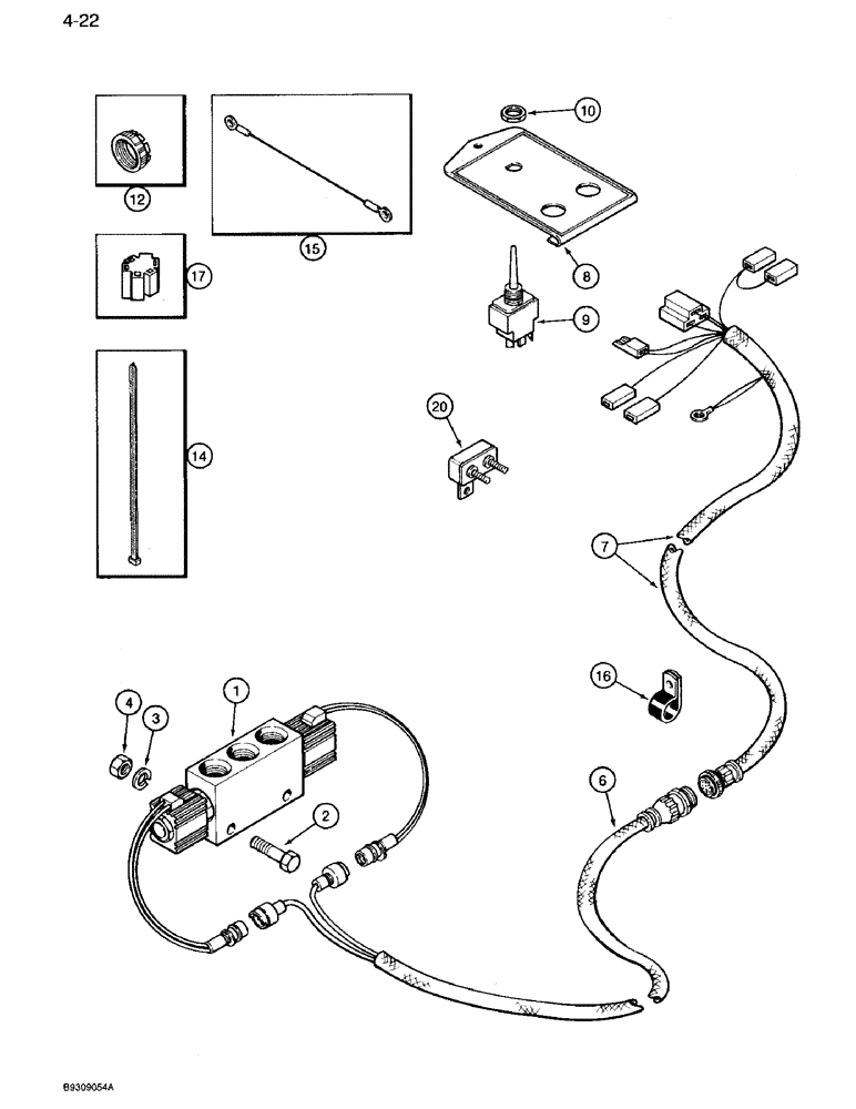 Схема запчастей Case IH 950 - (4-22) - MANUAL SELECTOR VALVE SYSTEM, 6 ROW NARROW (04) - ELECTRICAL SYSTEMS