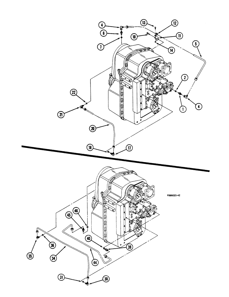 Схема запчастей Case IH 9150 - (6-050) - TRANSMISSION LUBRICATION, WITH PTO SYSTEM, P.I.N. 17900169 AND AFTER (06) - POWER TRAIN