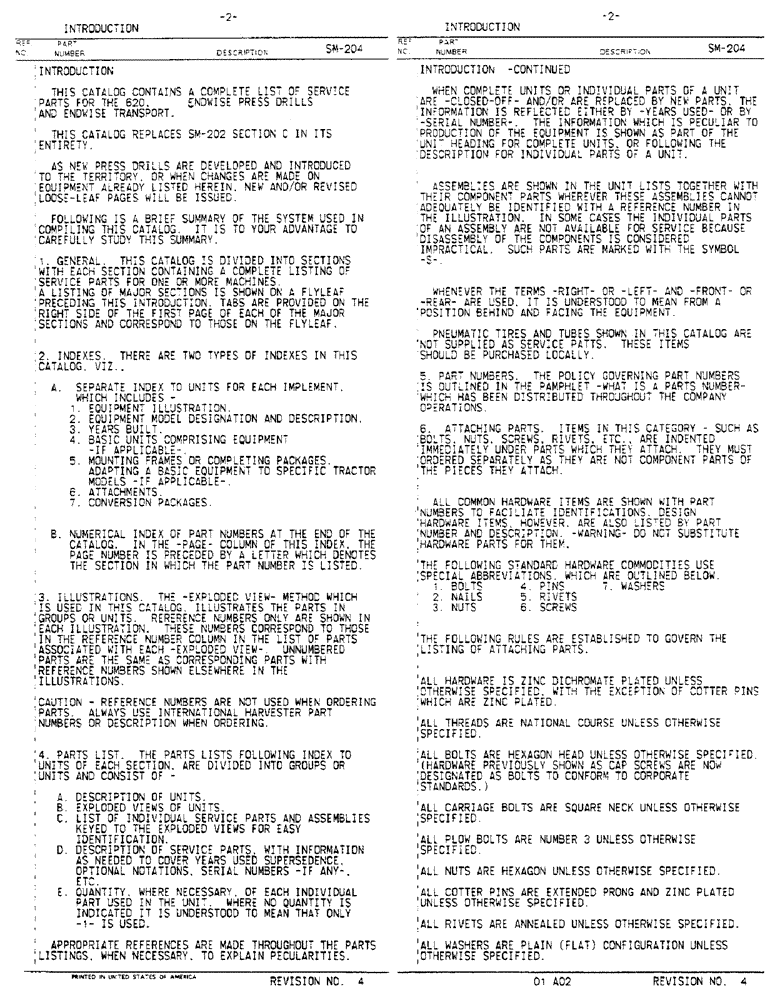 Схема запчастей Case IH 620 - (2) - INTRODUCTION 