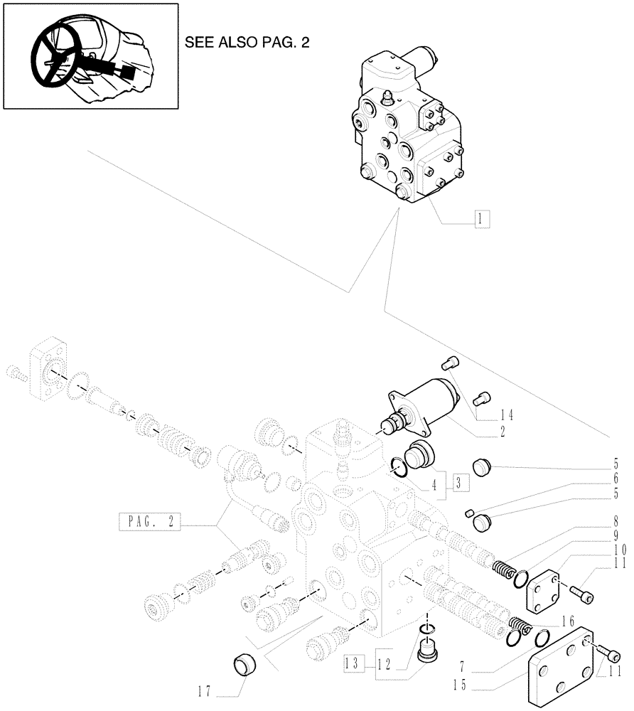 Схема запчастей Case IH MXU135 - (1.95.5/04B[01]) - (VAR.360-636) FAST STEERING - VALVE - BREAKDOWN - C5420 (10) - OPERATORS PLATFORM/CAB