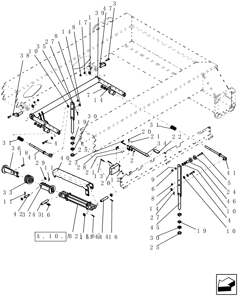 Схема запчастей Case IH ADX3430 - (L.10.F[24]) - CENTER MANIFOLD LIFT L - Field Processing