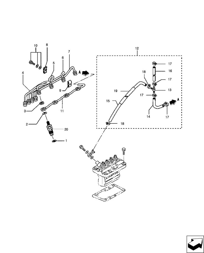 Схема запчастей Case IH FARMALL 30B - (10.218.01) - FUEL SYSTEM (10) - ENGINE