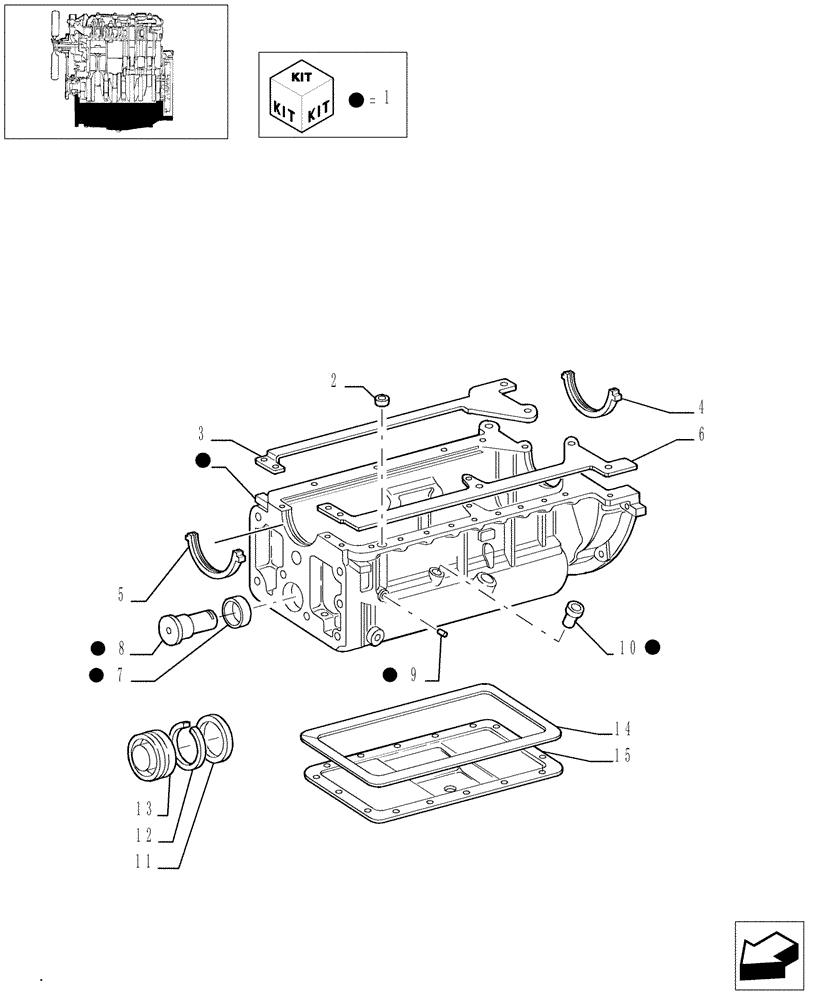 Схема запчастей Case IH JX95 - (0.04.2/01[01]) - OIL PAN (01) - ENGINE