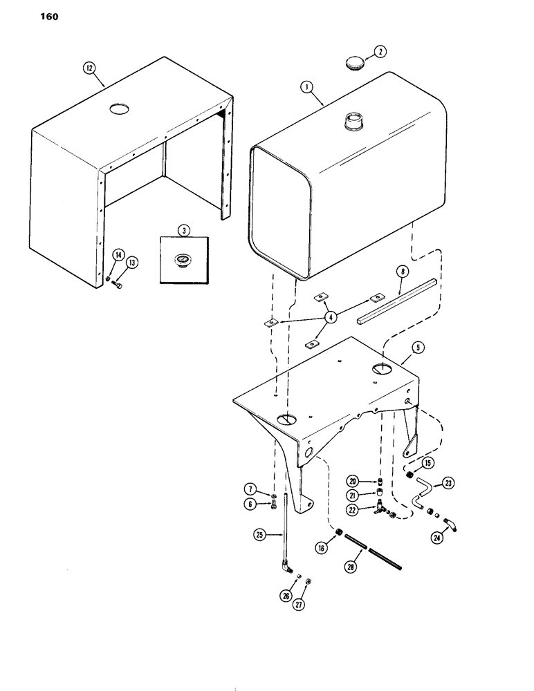 Схема запчастей Case IH 504DT - (160) - FUEL TANK, B (10) - ENGINE