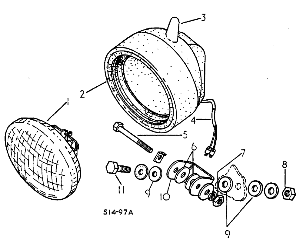 Схема запчастей Case IH 884 - (08-032) - PLOUGH LIGHT - UP TO 884/1375 (06) - ELECTRICAL