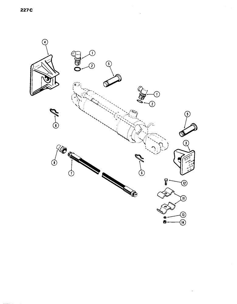 Схема запчастей Case IH 1070 - (227C) - HYDRAULIC CYLINDER ATTACHING PARTS (09) - CHASSIS/ATTACHMENTS