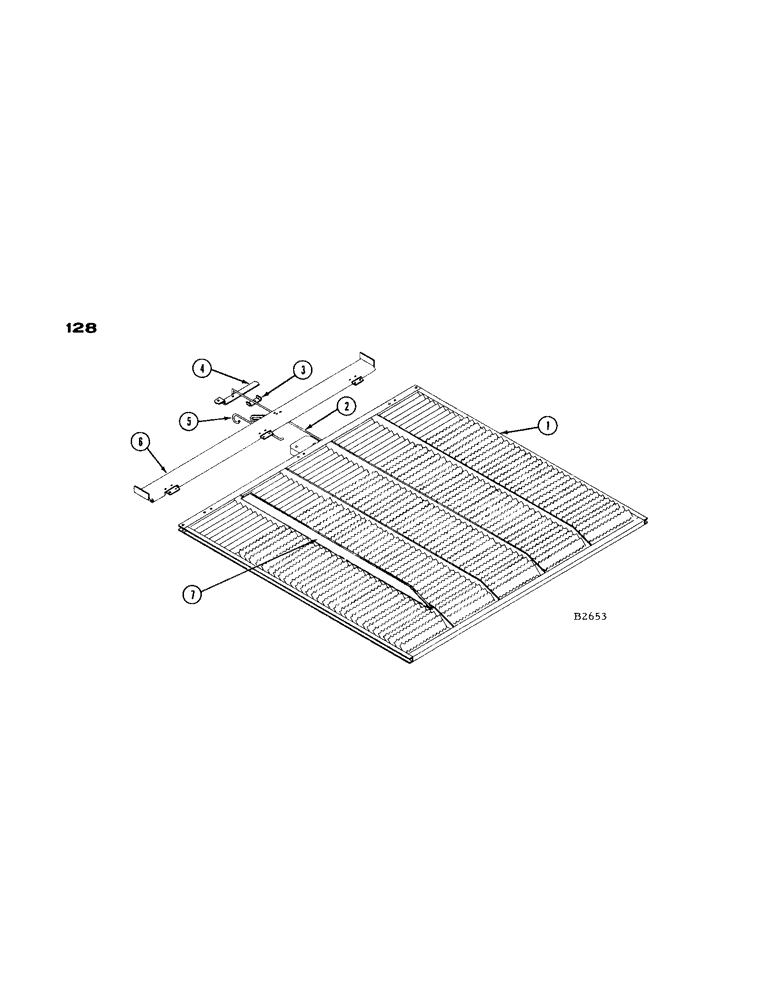 Схема запчастей Case IH 1660 - (128) - CONVEYOR SIEVE, MEDIUM SLOPE ATTACHMENT (74) - CLEANING