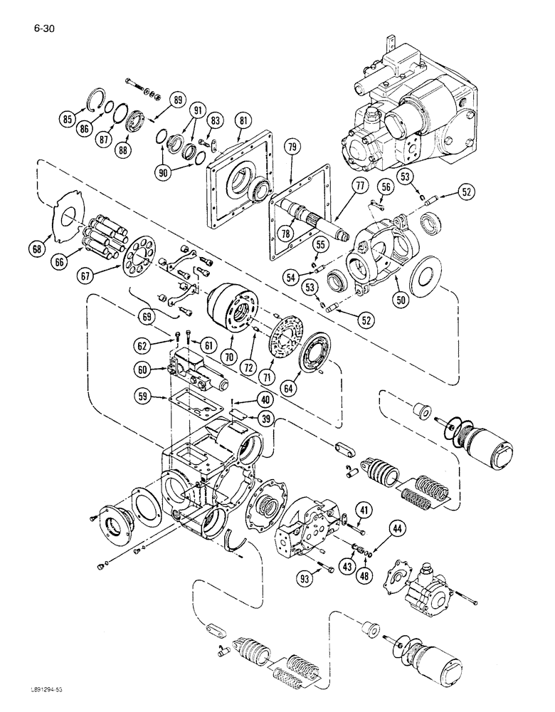 Схема запчастей Case IH 1680 - (6-030) - HYDROSTATIC PUMP ASSEMBLY, W/ SINGLE & DUAL SPEED MOTOR, CORN, GRAIN, AND RICE COMBINE, (CONTD) (03) - POWER TRAIN
