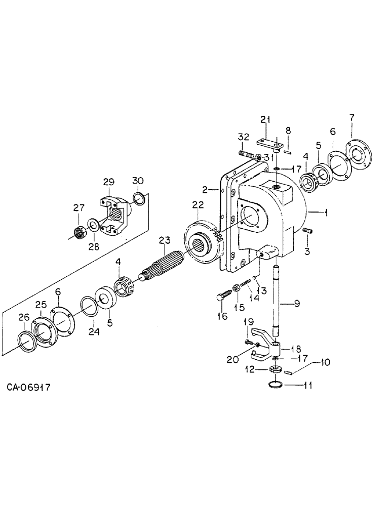Схема запчастей Case IH HYDRO 186 - (07-51) - DRIVE TRAIN, TRANSFER CASE, ELWOOD ALL WHEEL DRIVE, SERIAL NO. 11080 AND ABOVE (04) - Drive Train