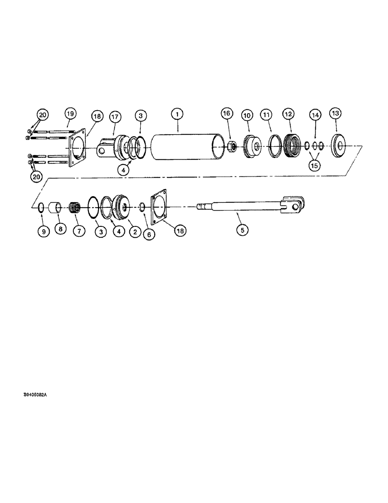 Схема запчастей Case IH 50 - (8-16) - BLADE OFFSET CYLINDER, 74446C91, 3-1/2 ID X 8 INCH STROKE (08) - HYDRAULICS