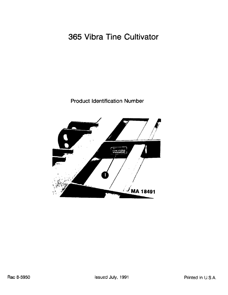 Схема запчастей Case IH 365 - (1-02) - VIBRA TINE CULTIVATOR PARTS CATALOG (00) - PICTORIAL INDEX