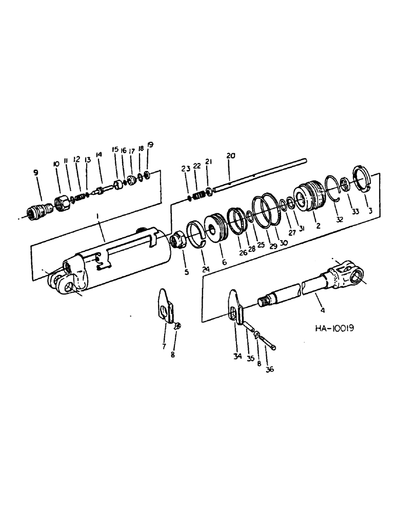 Схема запчастей Case IH 60 - (A-34) - HYDRAULIC CYLINDER, CESSNA, 3.5 X 8 DOUBLE ACTING, DEPTTH CONTROL MASTER 