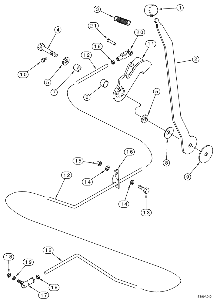 Схема запчастей Case IH 95XT - (03-02) - CONTROLS - THROTTLE (NORTH AMERICA) (03) - FUEL SYSTEM