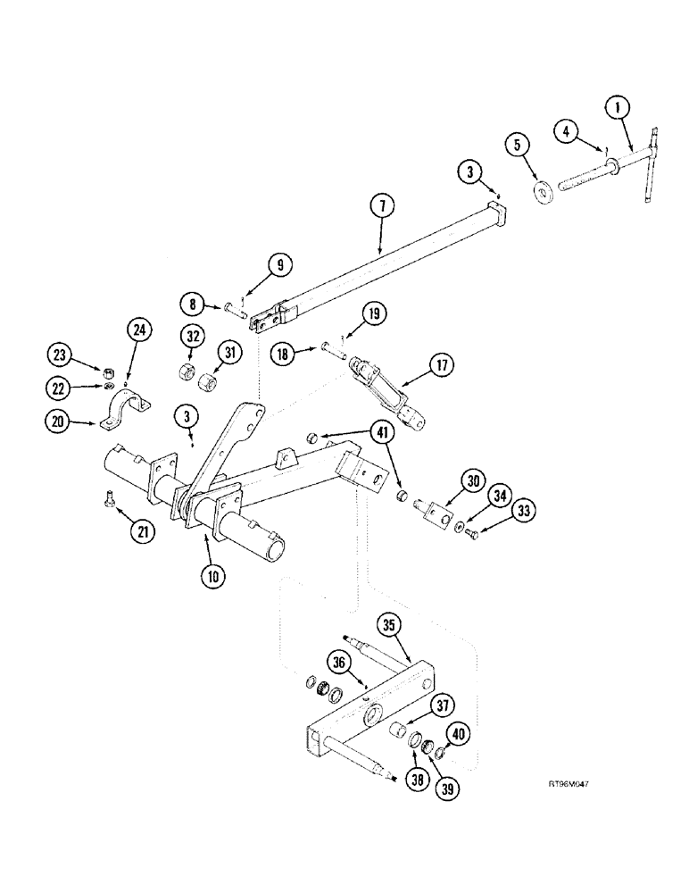 Схема запчастей Case IH 5800 - (9-28) - 12 FOOT WING FRAME AXLES AND DEPTH CONTROL, PRIMARY WING (09) - CHASSIS/ATTACHMENTS