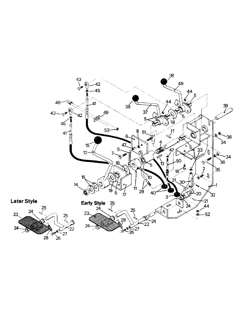 Схема запчастей Case IH ST325 - (01-34) - THROTTLE AND TWO SPEED CONTROLS, LATER STYLE (10) - CAB