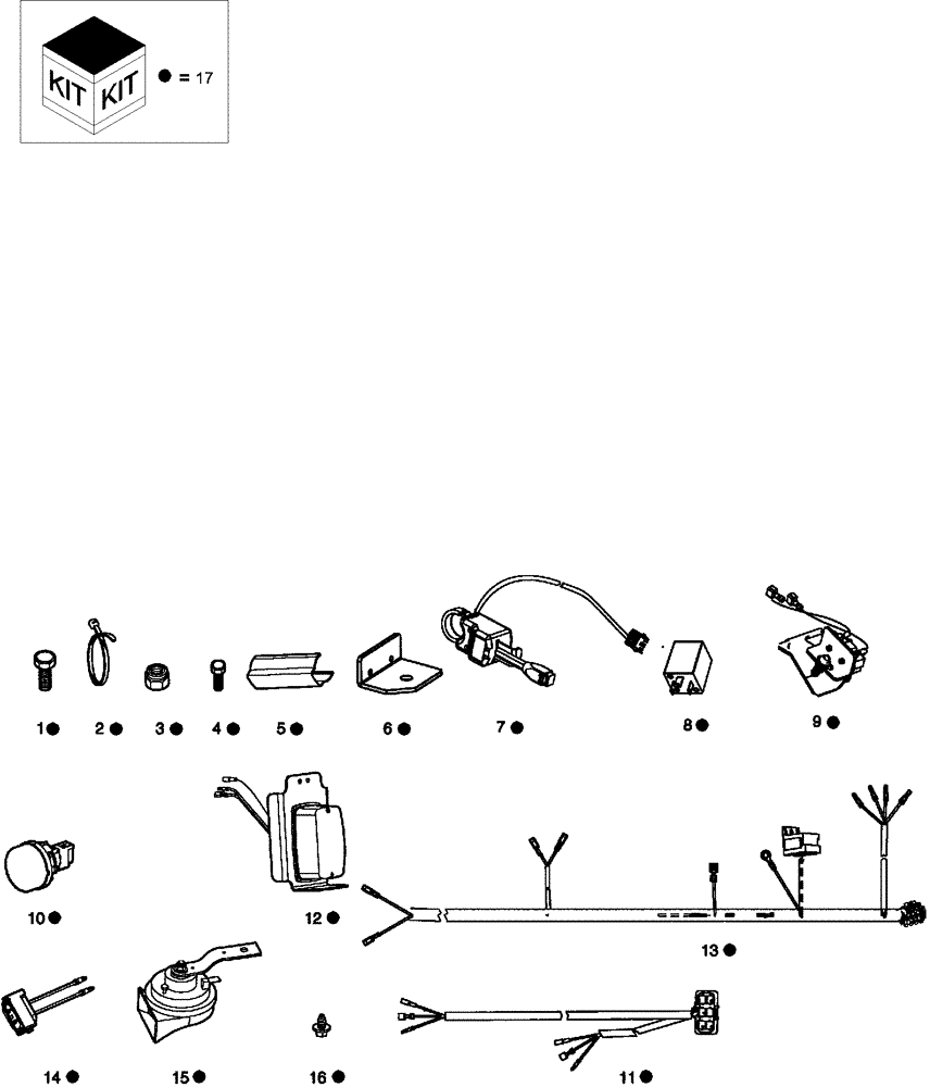 Схема запчастей Case IH SCOUT XL - (88.404.09) - DIA KIT, TAIL LIGHT, BRAKE LIGHT, TURN SIGNAL, AND HORN (88) - ACCESSORIES