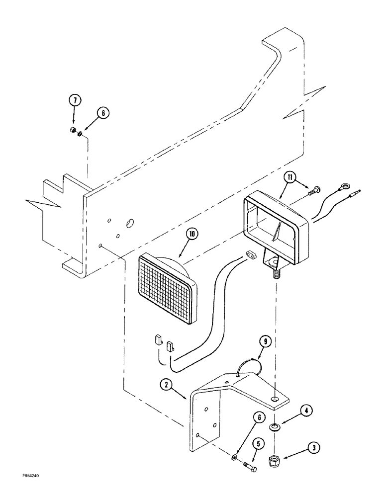 Схема запчастей Case IH 9330 - (4-046) - FRONT FRAME WORK LAMPS (04) - ELECTRICAL SYSTEMS