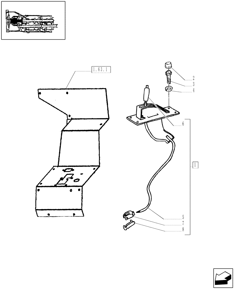 Схема запчастей Case IH JX65 - (1.92.0[02]) - CAB - P.T.O. CONTROL (10) - OPERATORS PLATFORM/CAB