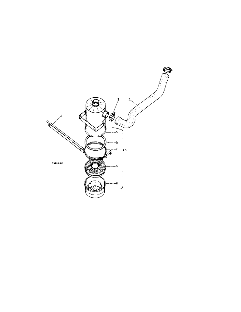 Схема запчастей Case IH 276 - (4-04[1]) - AIR CLEANER AND CONNECTIONS, DIESEL (02) - ENGINE