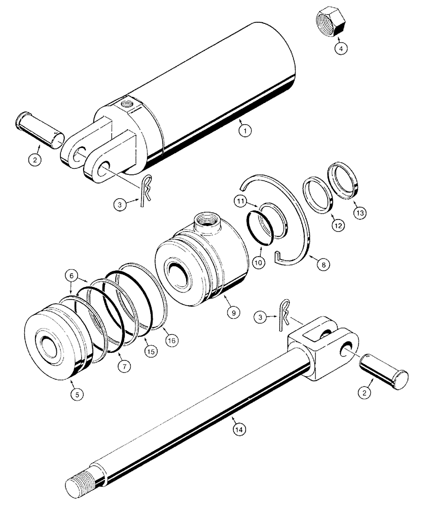 Схема запчастей Case IH 760 - (8-04) - TRANSPORT LIFT CYLINDER - 546719R91, 3-1/2 INCH ID - LOCKING RING RETAINED GLAND (08) - HYDRAULICS