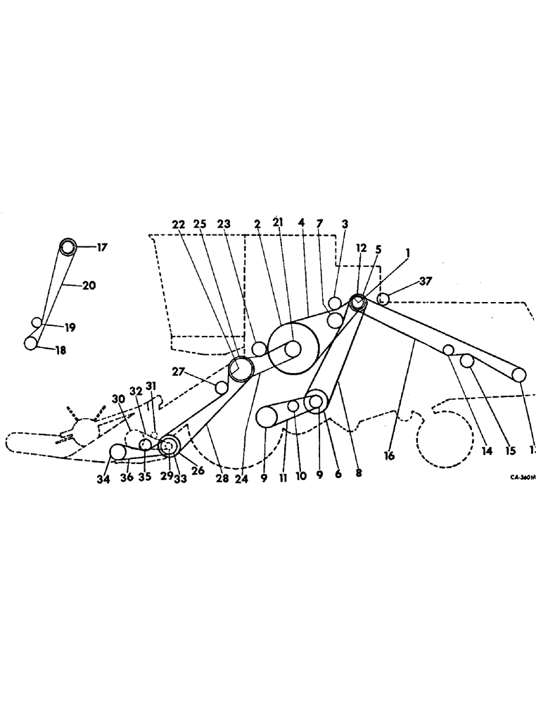 Схема запчастей Case IH 715 - (02-05) - MISCELLANEOUS, BELT, CHAIN, PULLEY AND SPROCKET DIAGRAM, LEFT SIDE, S/N 8001 AND ABOVE Accessories & Attachments / Miscellaneous