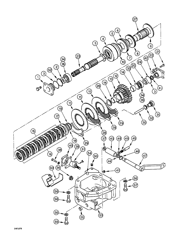 Схема запчастей Case IH 4240 - (6-104) - MECHANICAL FRONT DRIVE, TRANSFER GEARBOX (06) - POWER TRAIN