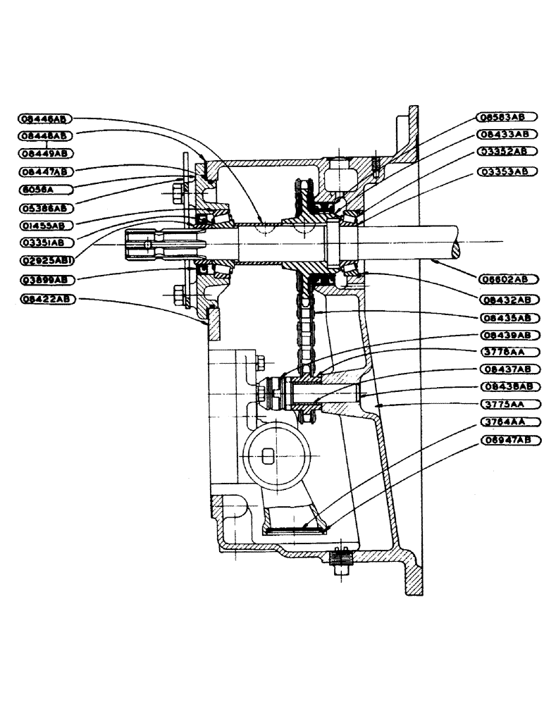 Схема запчастей Case IH S-SERIES - (149) - HYDRAULIC SINGLE AND DUAL CONTROL UNIT, MAIN HOUSING AND PUMP DRIVE ASSEMBLY (08) - HYDRAULICS