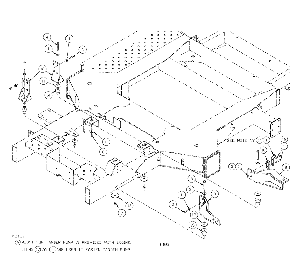 Схема запчастей Case IH SPX3200B - (045) - ENGINE MOUNT GROUP (10) - ENGINE