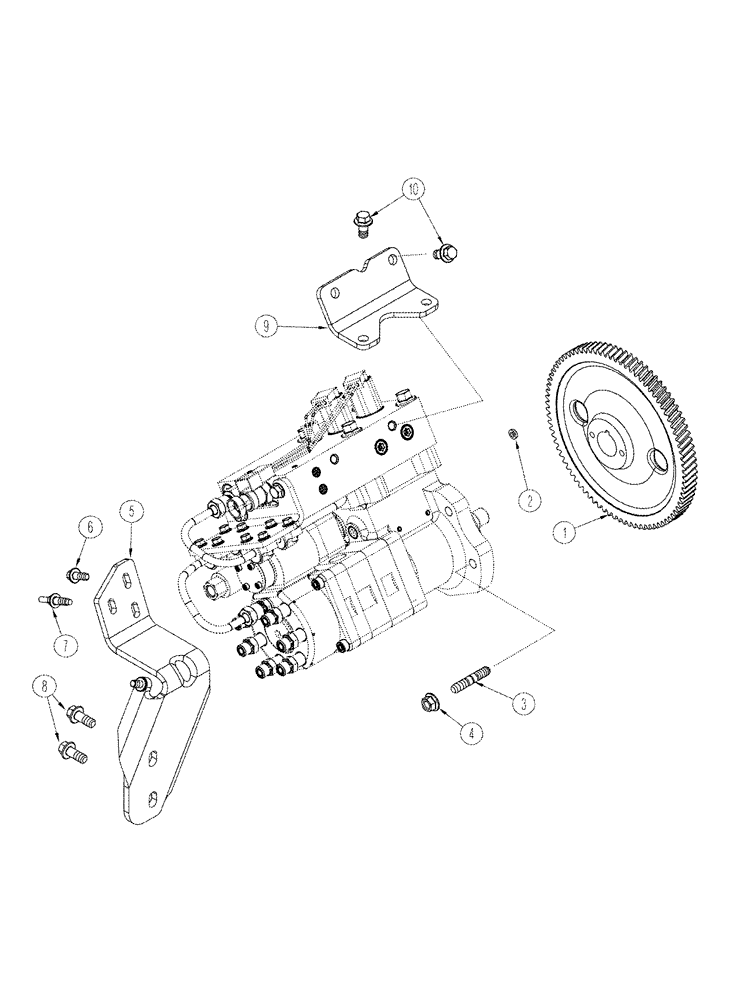 Схема запчастей Case IH STX325 - (03-12) - FUEL INJECTION - PUMP GEAR AND MOUNTING BRACKETS (03) - FUEL SYSTEM
